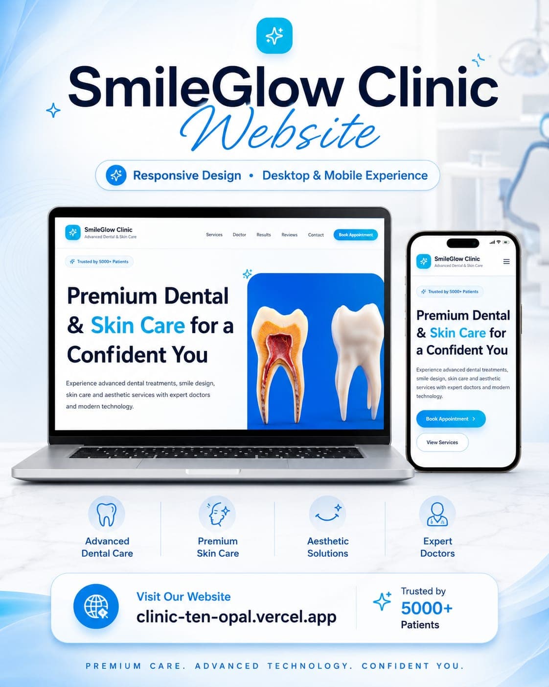 SmileGlow clinic website preview