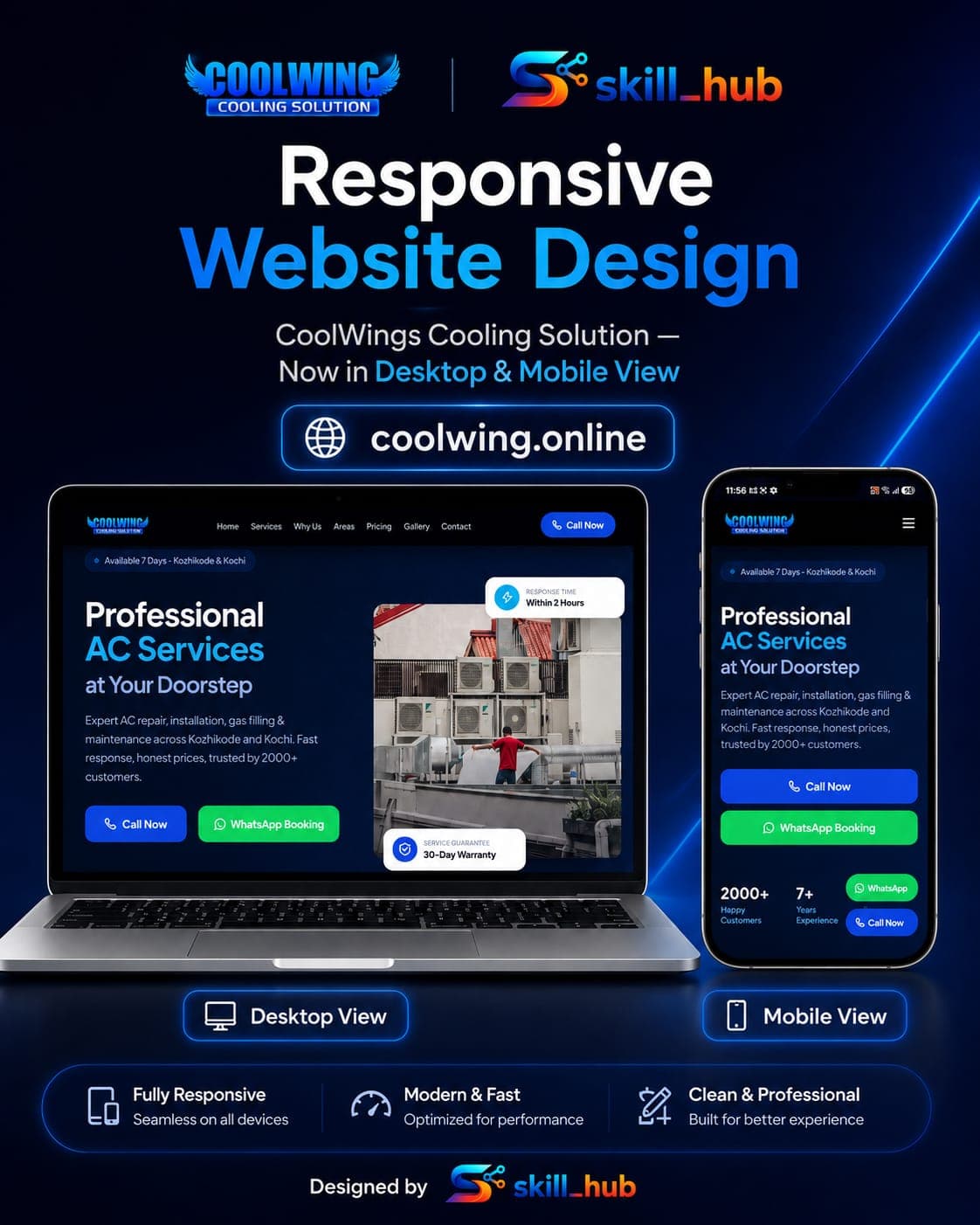 Coolwing AC mechanic website preview